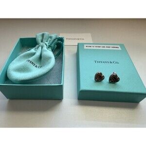 Return to Tiffany/Love Lock Sterling Silver Heart Stud Earrings